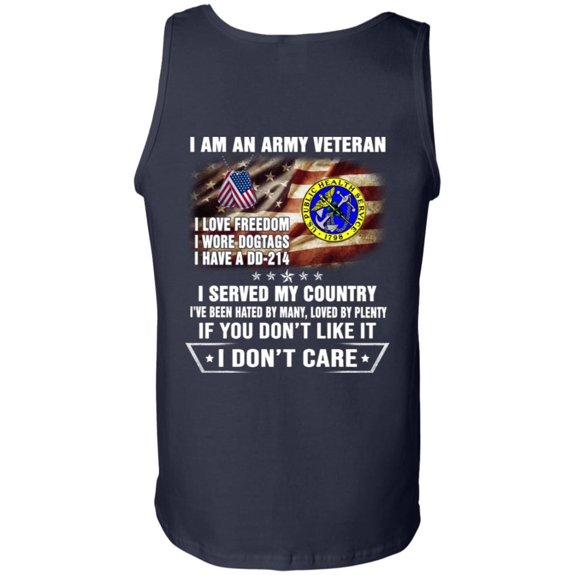 T-Shirt "I Am An Army Public Health Service Veteran" On Back-TShirt-Army-Veterans Nation