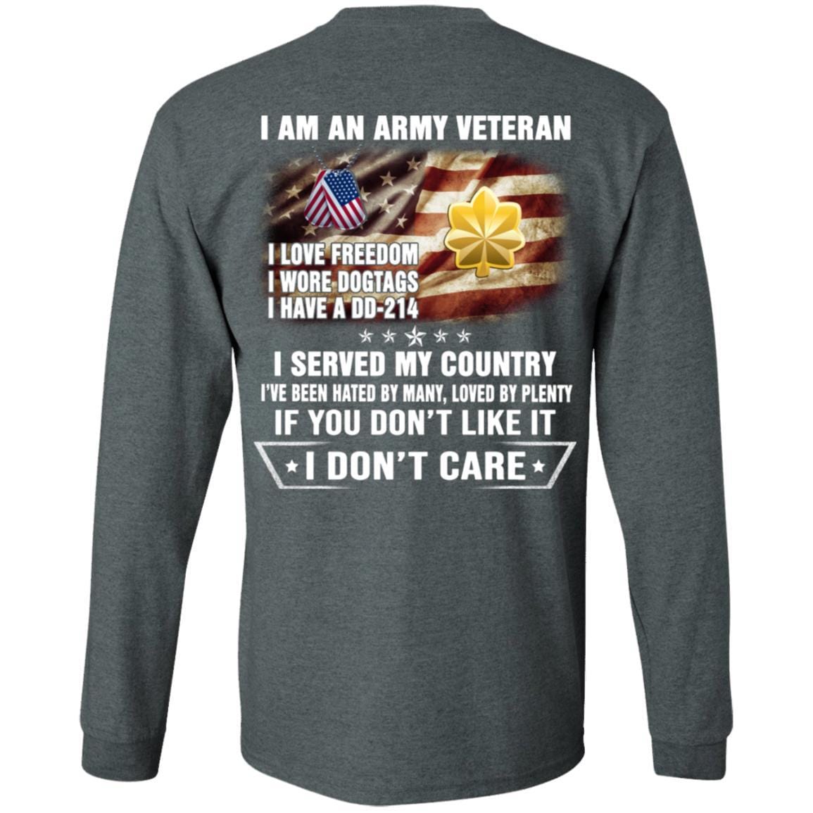 T-Shirt "I Am An Army Veteran" O-4 Major(MAJ)Rank On Back-TShirt-Army-Veterans Nation