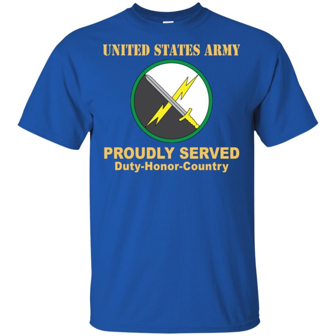 US ARMY 1ST INFORMATION OPERATIONS COMMAND- Proudly Served T-Shirt On Front For Men-TShirt-Army-Veterans Nation