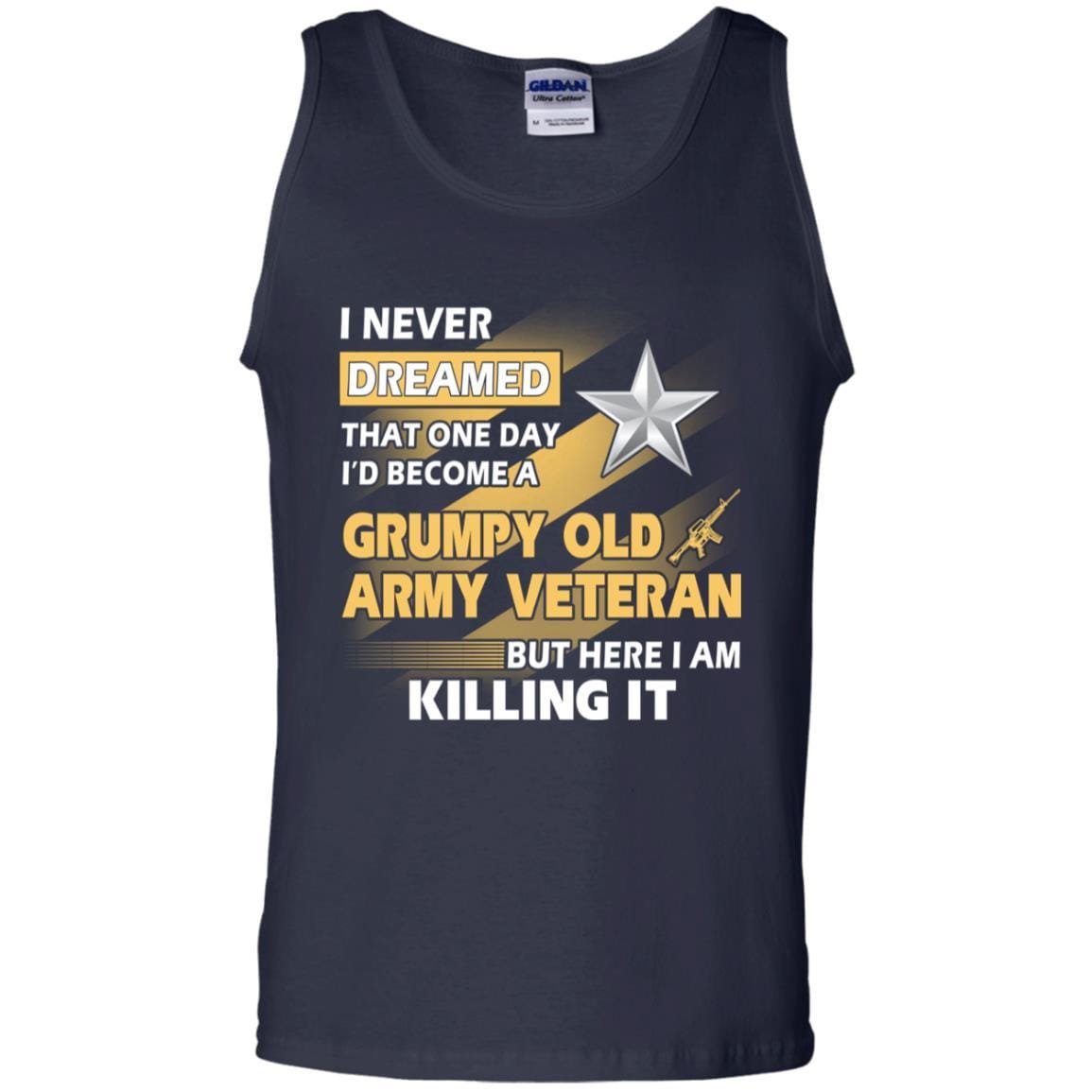 US Army T-Shirt "Grumpy Old Veteran" O-7 Brigadier General(BG) On Front-TShirt-Army-Veterans Nation