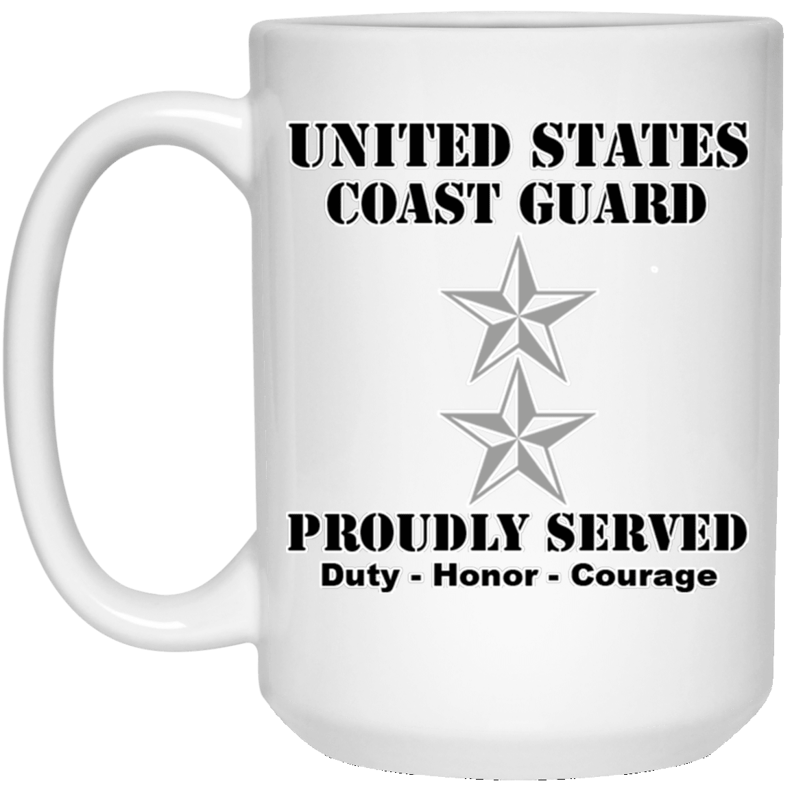 US Coast Guard O-8 Rear Admiral O8 RADM Flag Officer Ranks White Coffee Mug - Stainless Travel Mug-Mug-USCG-Officer-Veterans Nation