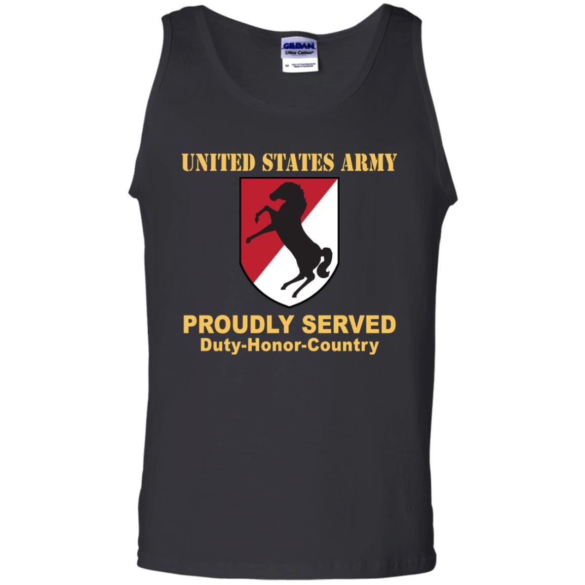 US ARMY 11TH ARMORED CAVALRY REGIMENT- Proudly Served T-Shirt On Front For Men-TShirt-Army-Veterans Nation