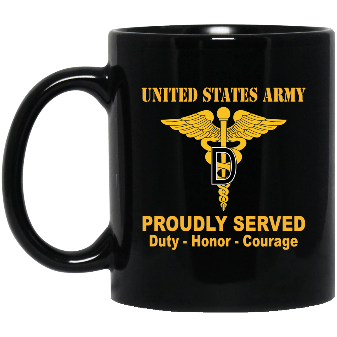 U.S. Army Dental Corps Black Mug 11 oz - 15 oz-Mug-Army-Branch-Veterans Nation