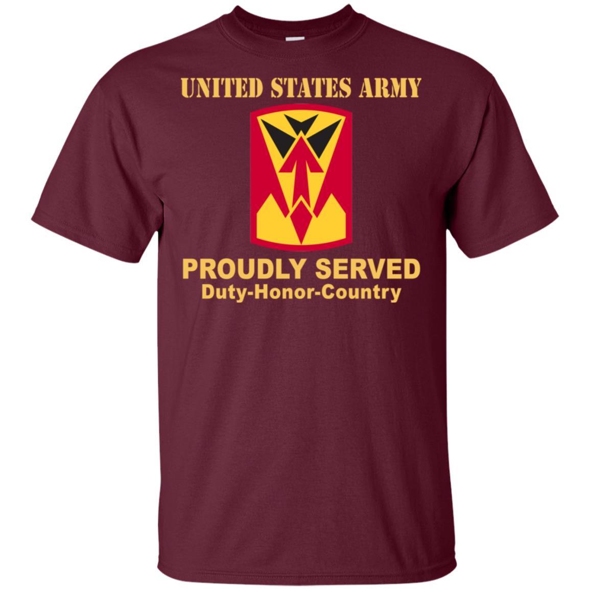 US ARMY 35TH AIR DEFENSE ARTILLERY BRIGADE CSIB - Proudly Served T-Shirt On Front For Men-TShirt-Army-Veterans Nation