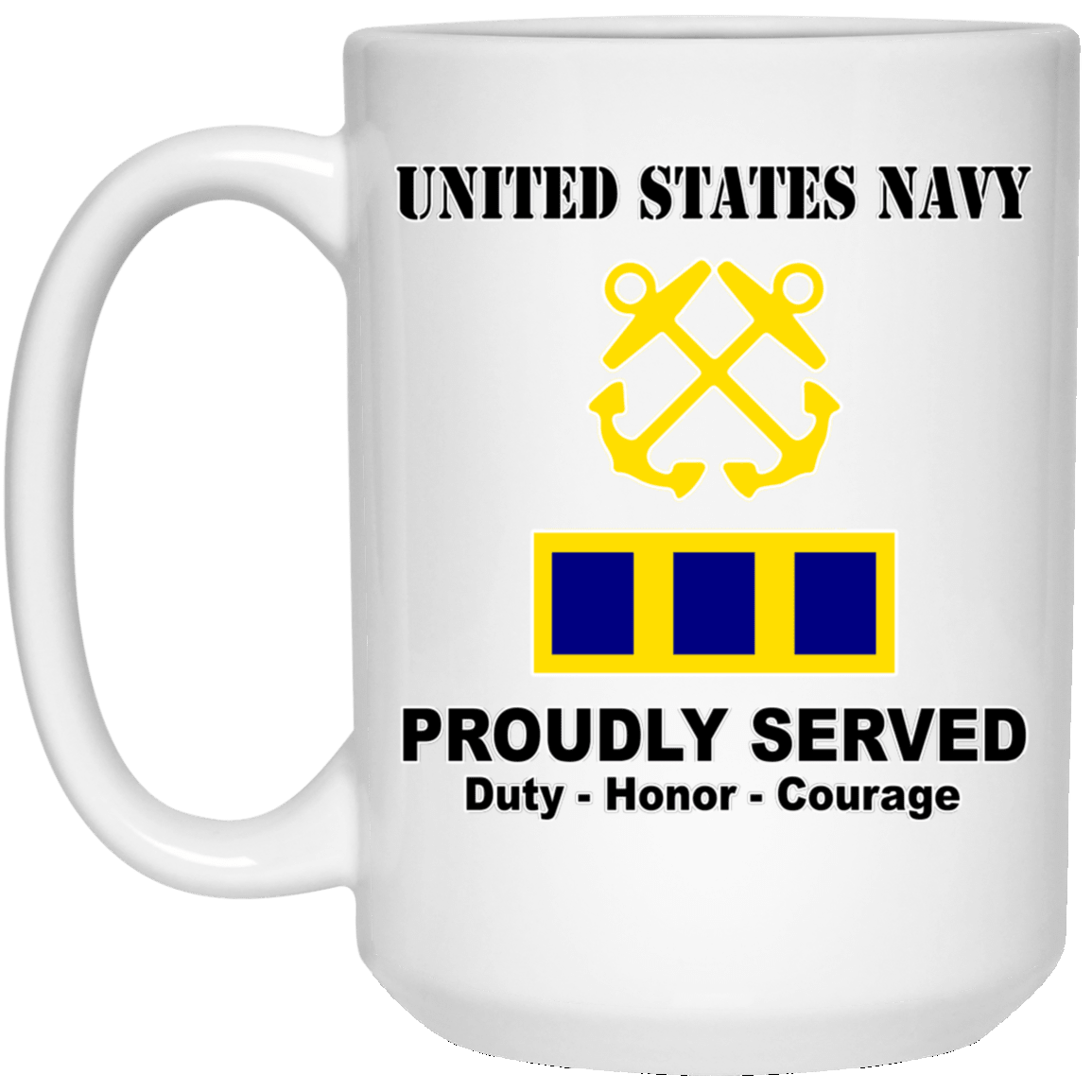 US Navy W-2 Chief Warrant Officer 2 W2 CW2 Warrant Officer Ranks T shirt White Coffee Mug - Stainless Travel Mug-Mug-Navy-Officer-Veterans Nation