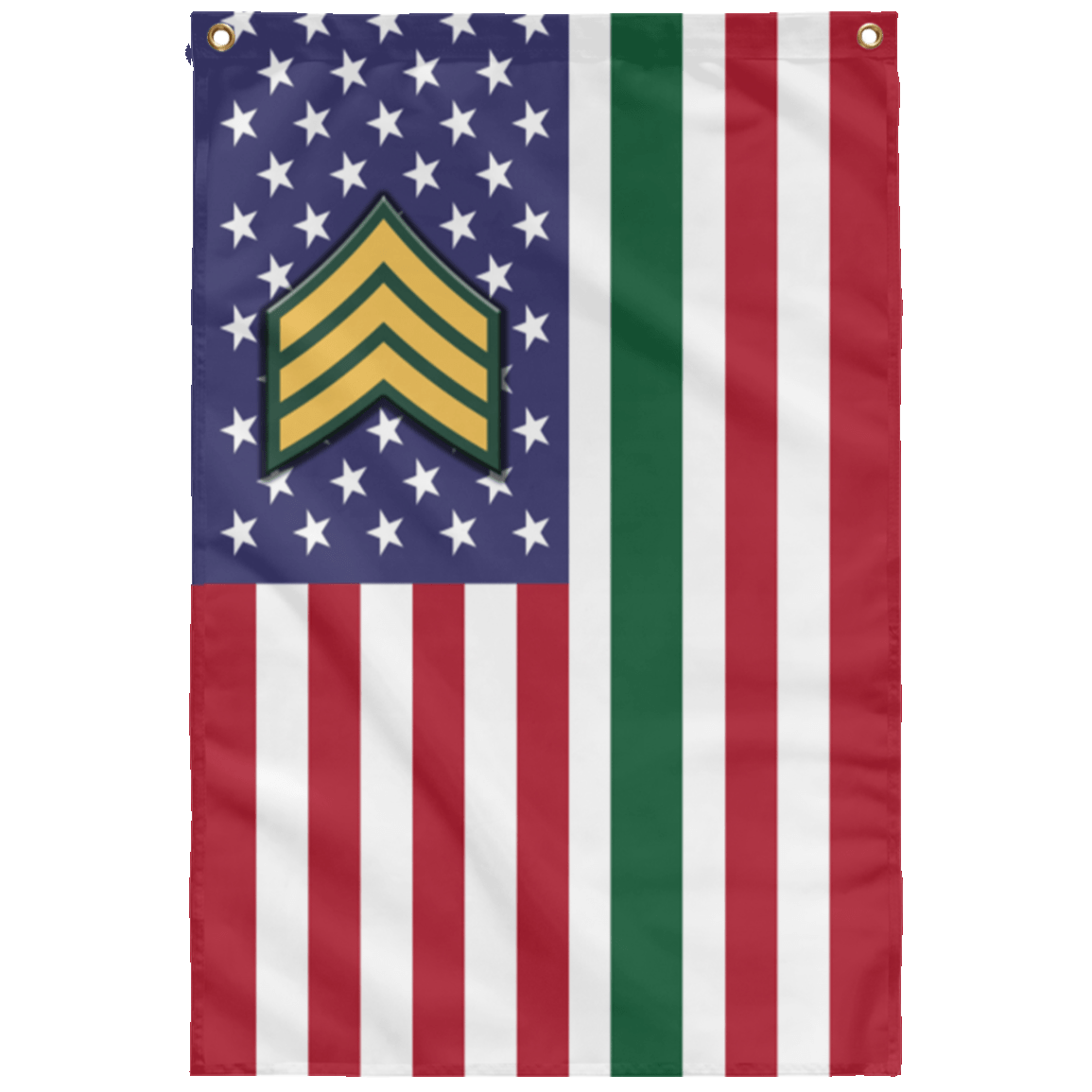 US Army E-5 Sergeant E5 SGT Noncommissioned Officer Wall Flag 3x5 ft Single Sided Print-WallFlag-Army-Ranks-Veterans Nation