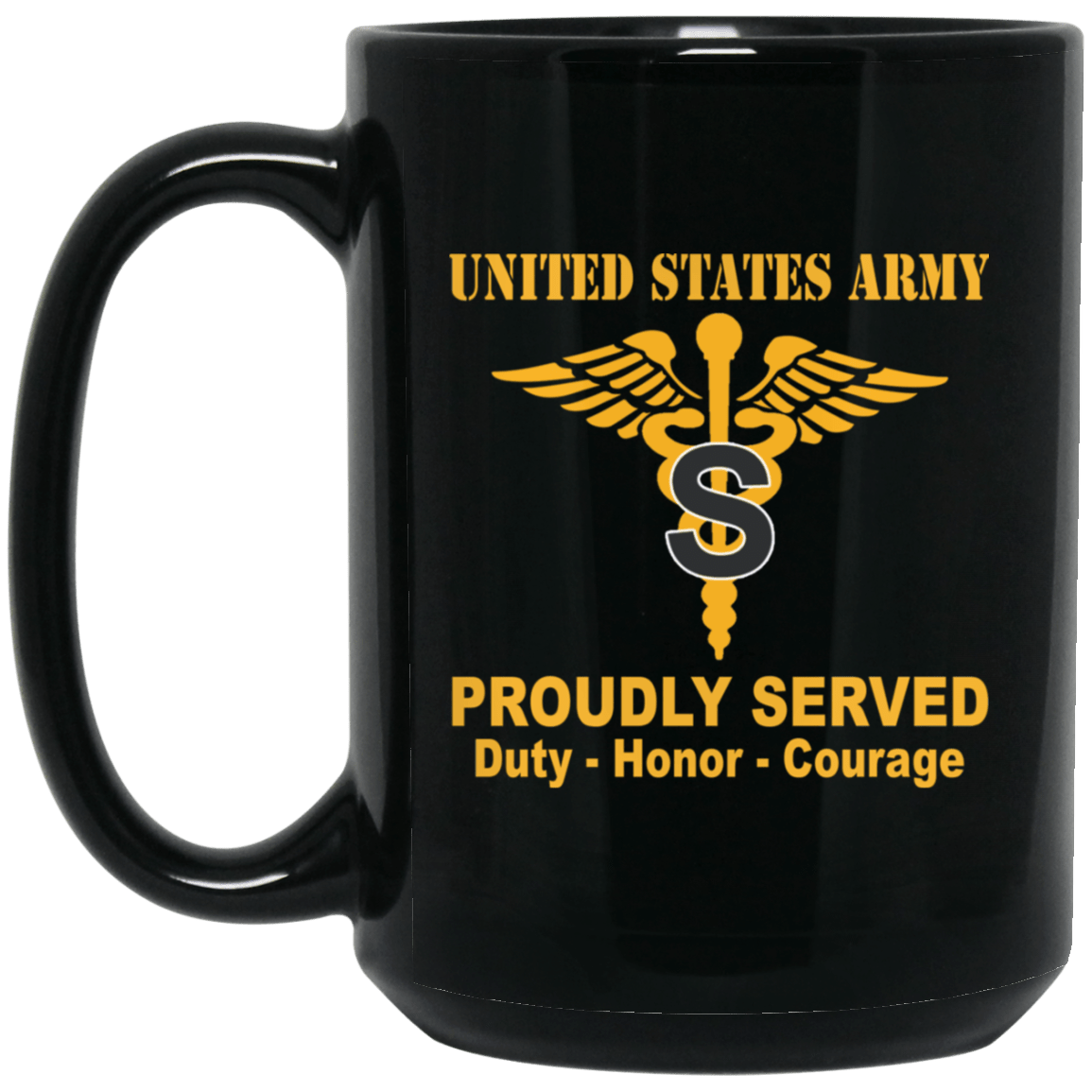 US Army Medical Specialist Corps Black Mug 11 oz - 15 oz-Mug-Army-Branch-Veterans Nation