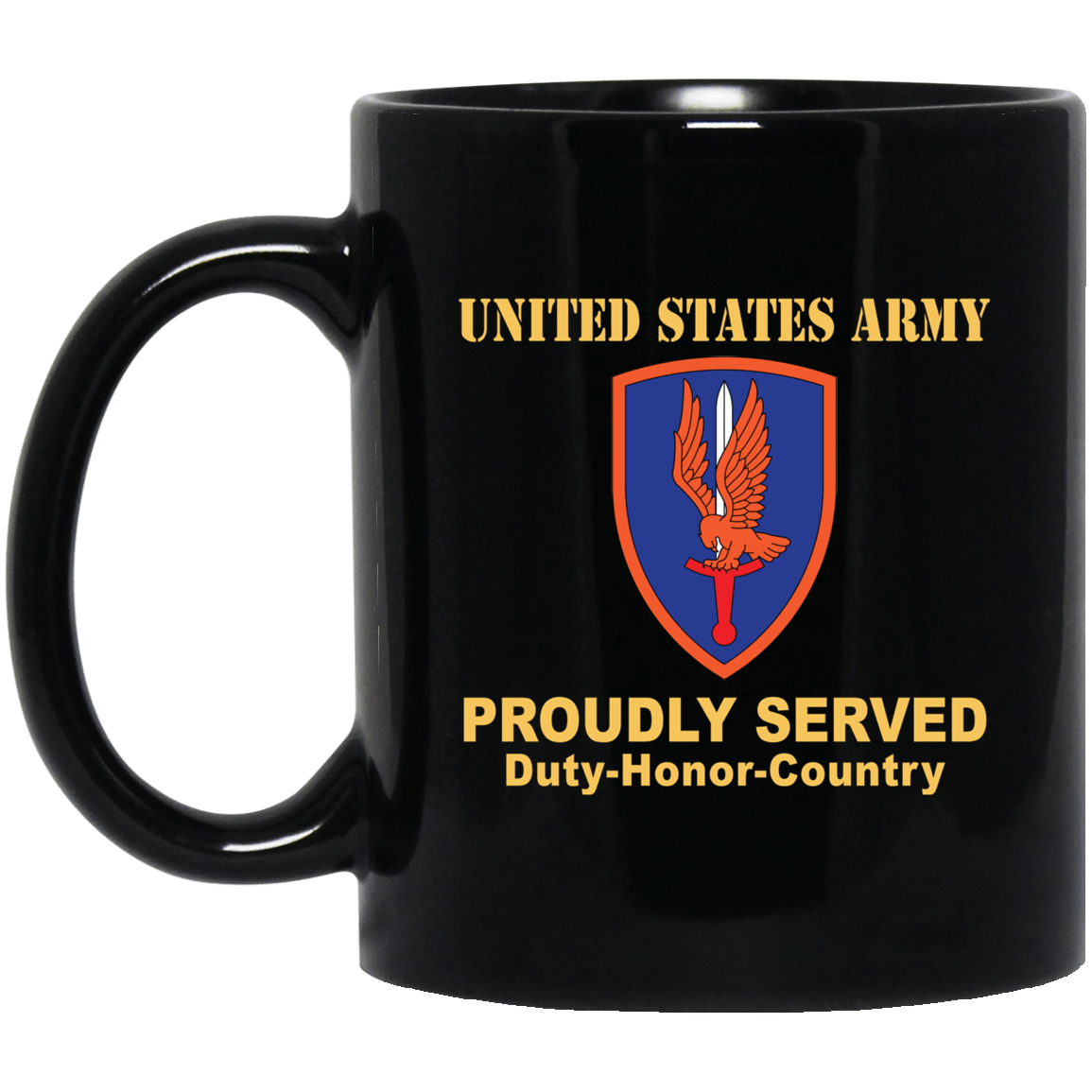 US ARMY 1ST AVIATION BRIGADE- 11 oz - 15 oz Black Mug-Mug-Army-CSIB-Veterans Nation