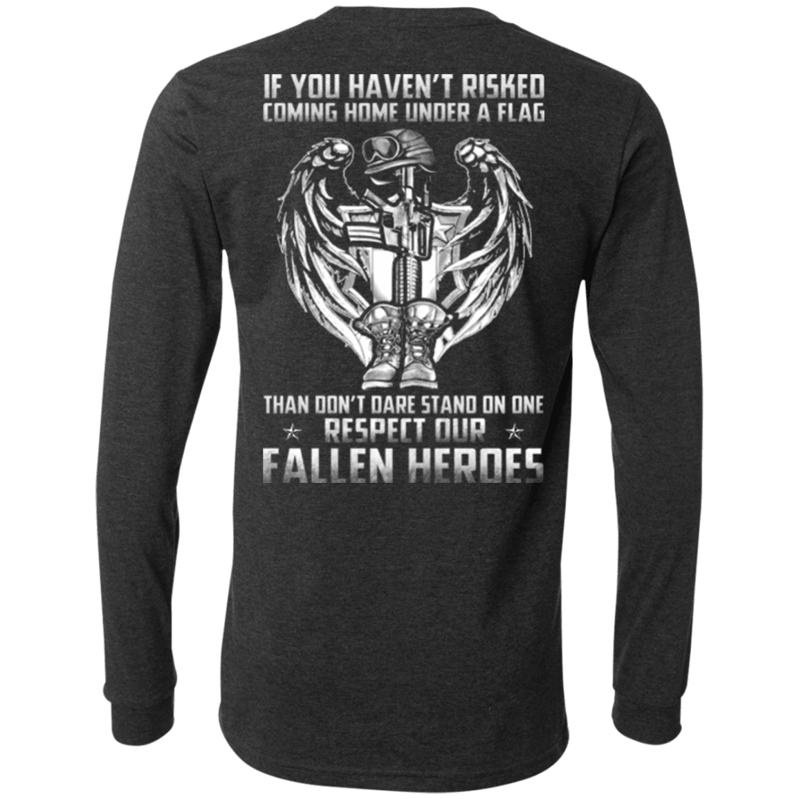 Military T-Shirt "Veteran - Under A Flag Respect Our Fallen Heroes"-TShirt-General-Veterans Nation