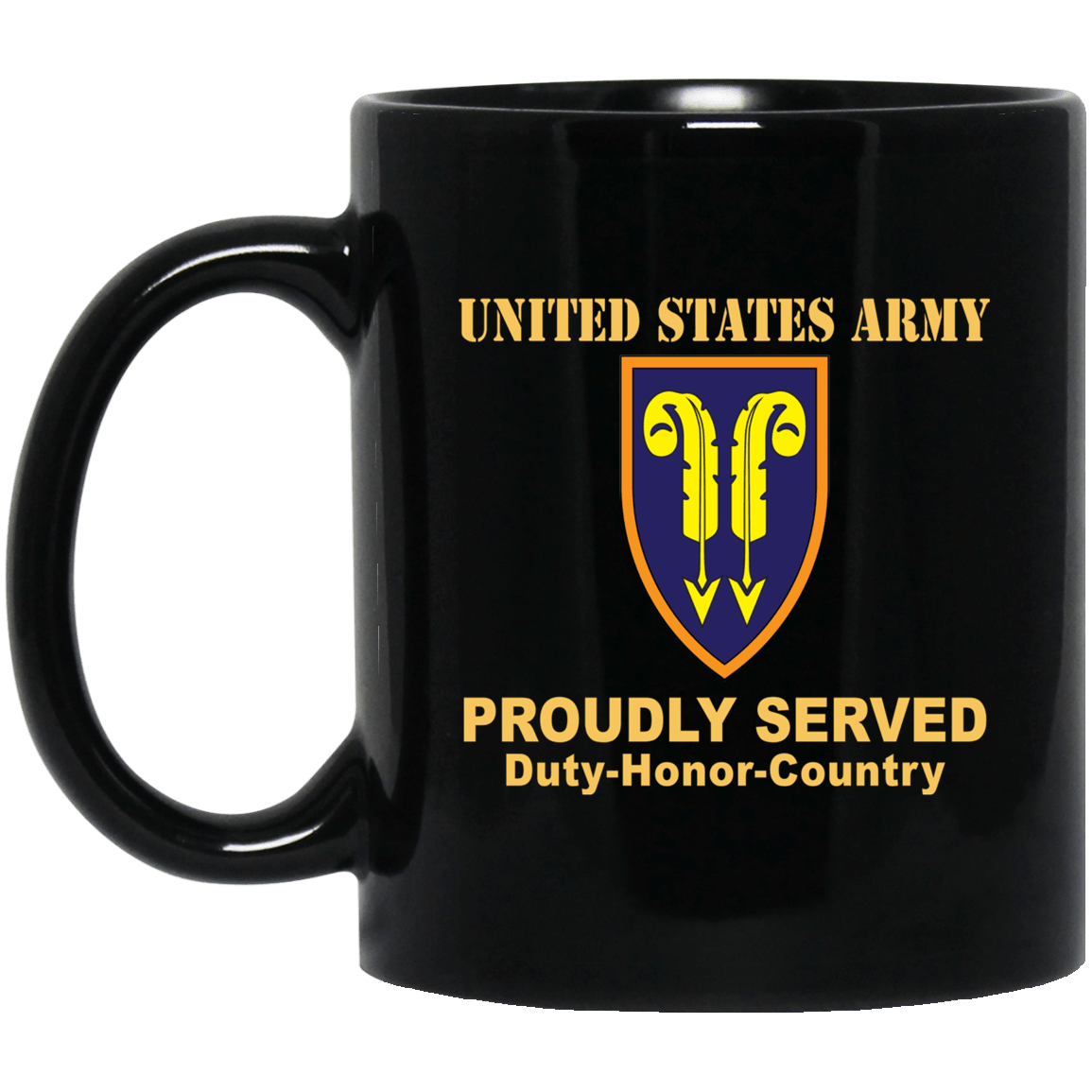 US ARMY 22ND SUPPORT COMMAND - 11 oz - 15 oz Black Mug-Mug-Army-CSIB-Veterans Nation