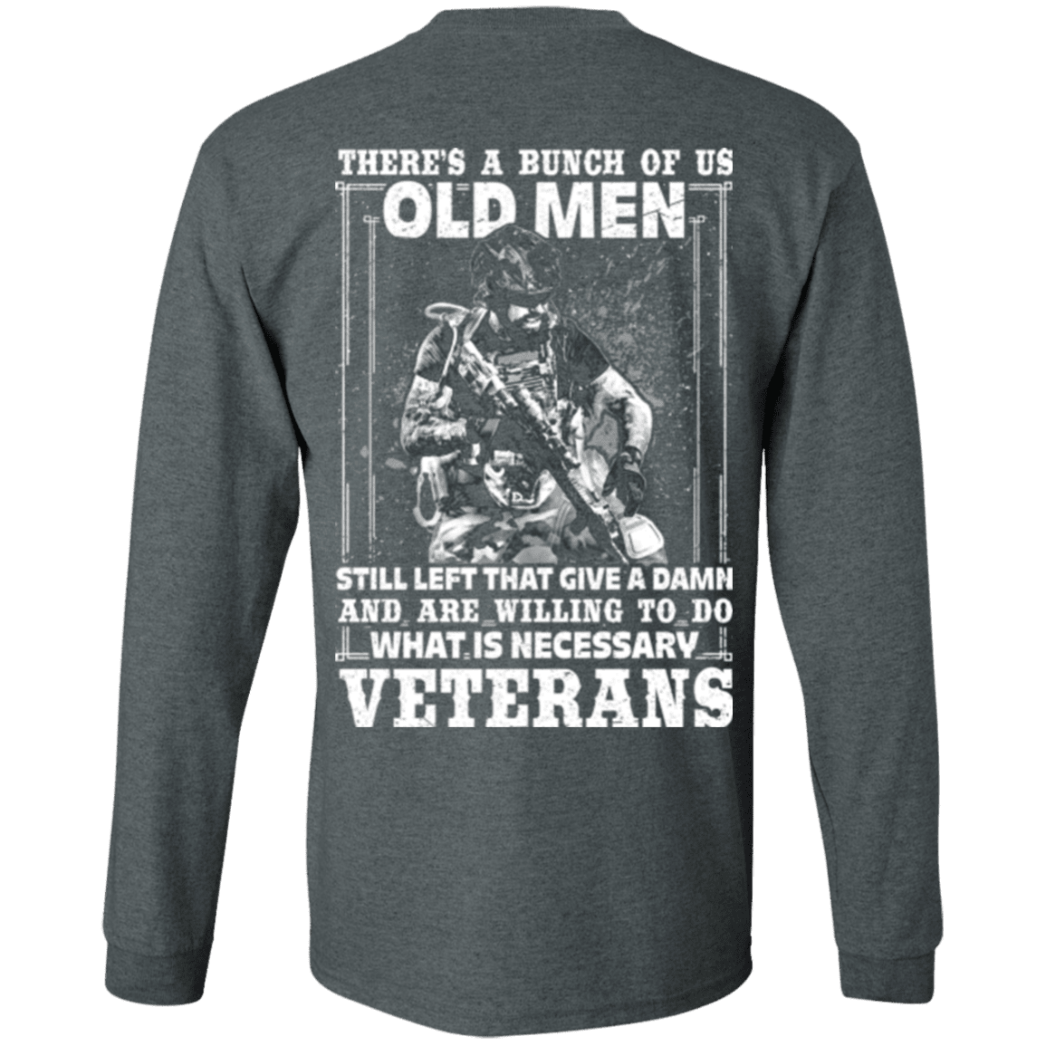 Military T-Shirt "Old Veteran Are Willing To Do" - Men Back-TShirt-General-Veterans Nation