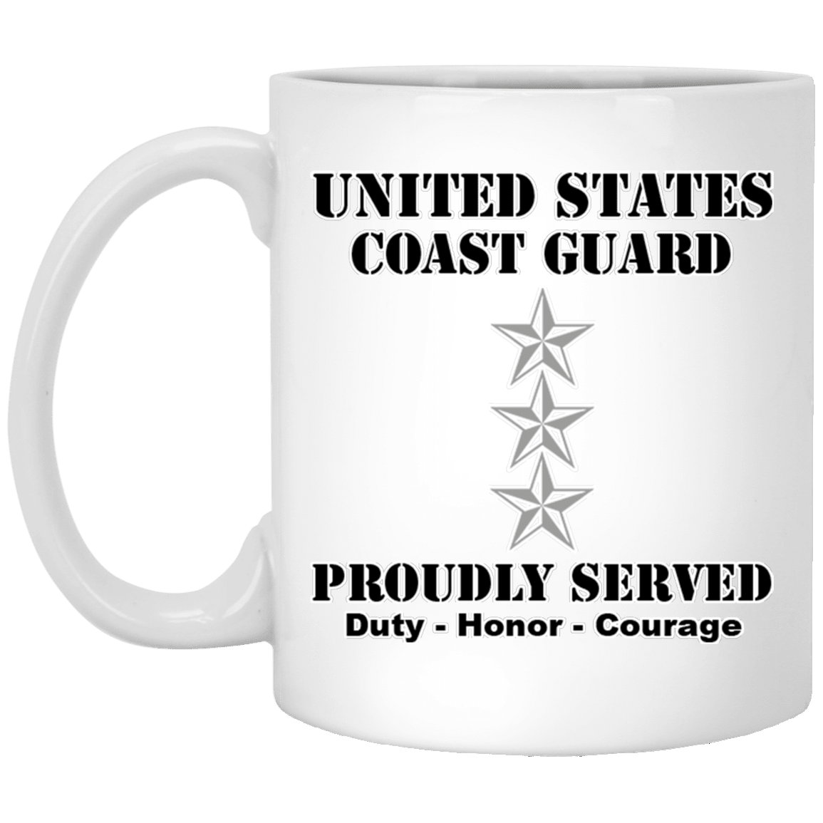 US Coast Guard O-9 Vice Admiral O9 VADM Flag Officer Ranks White Coffee Mug - Stainless Travel Mug-Mug-USCG-Officer-Veterans Nation