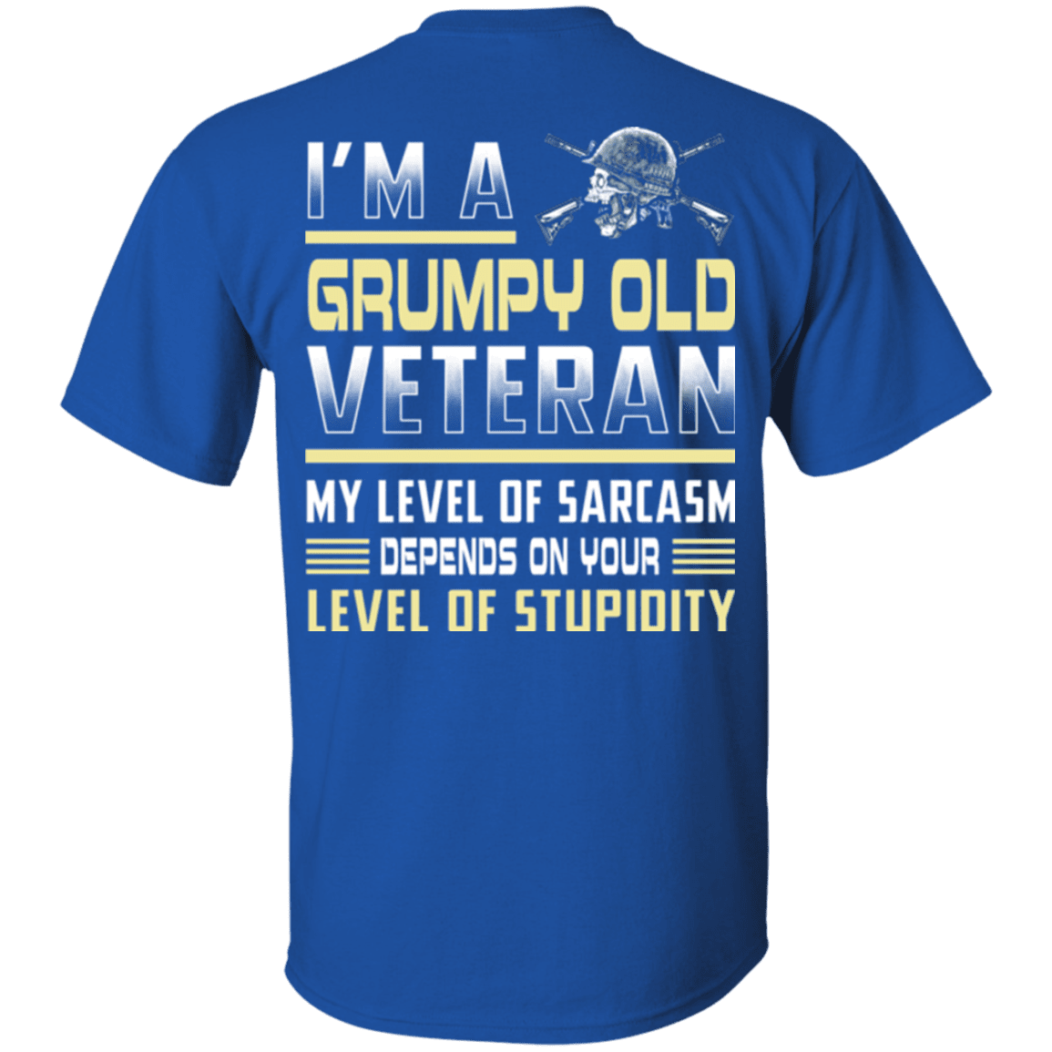 Military T-Shirt "I'm A Grumpy Old Veteran" - Men Back-TShirt-General-Veterans Nation