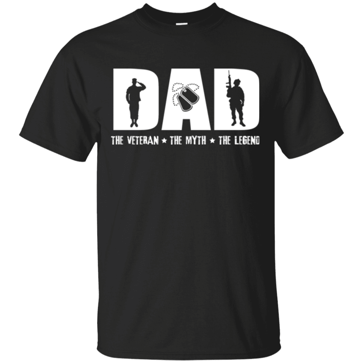 Military T-Shirt "Dad The Veteran - The Myth - The Legend - Women" Front-TShirt-General-Veterans Nation