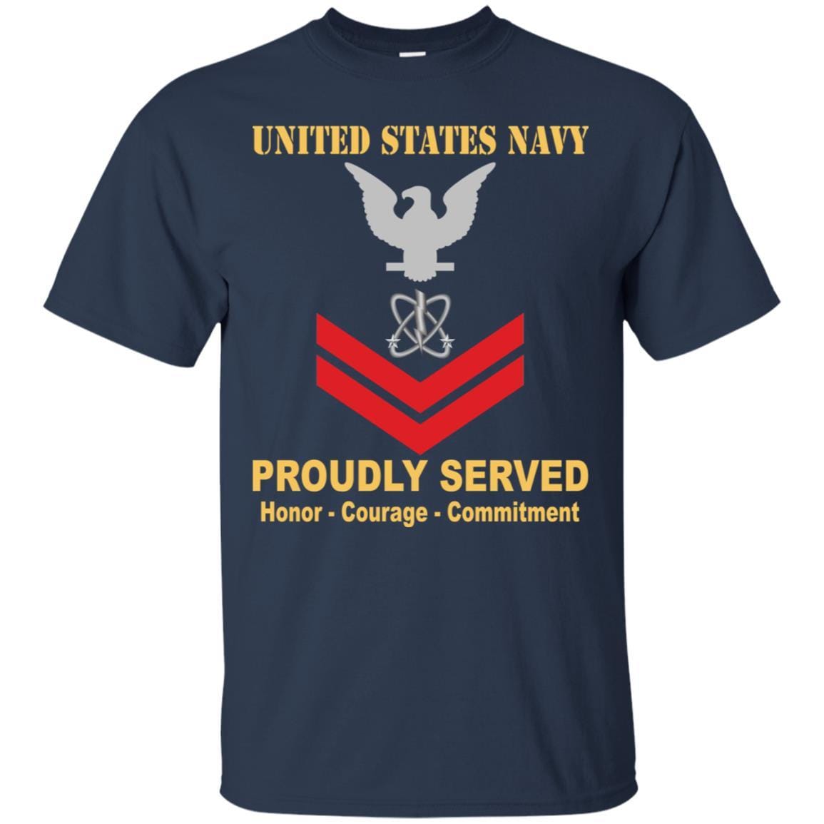 Navy Electronics Warfare Technician Navy EW E-5 Rating Badges Proudly Served T-Shirt For Men On Front-TShirt-Navy-Veterans Nation