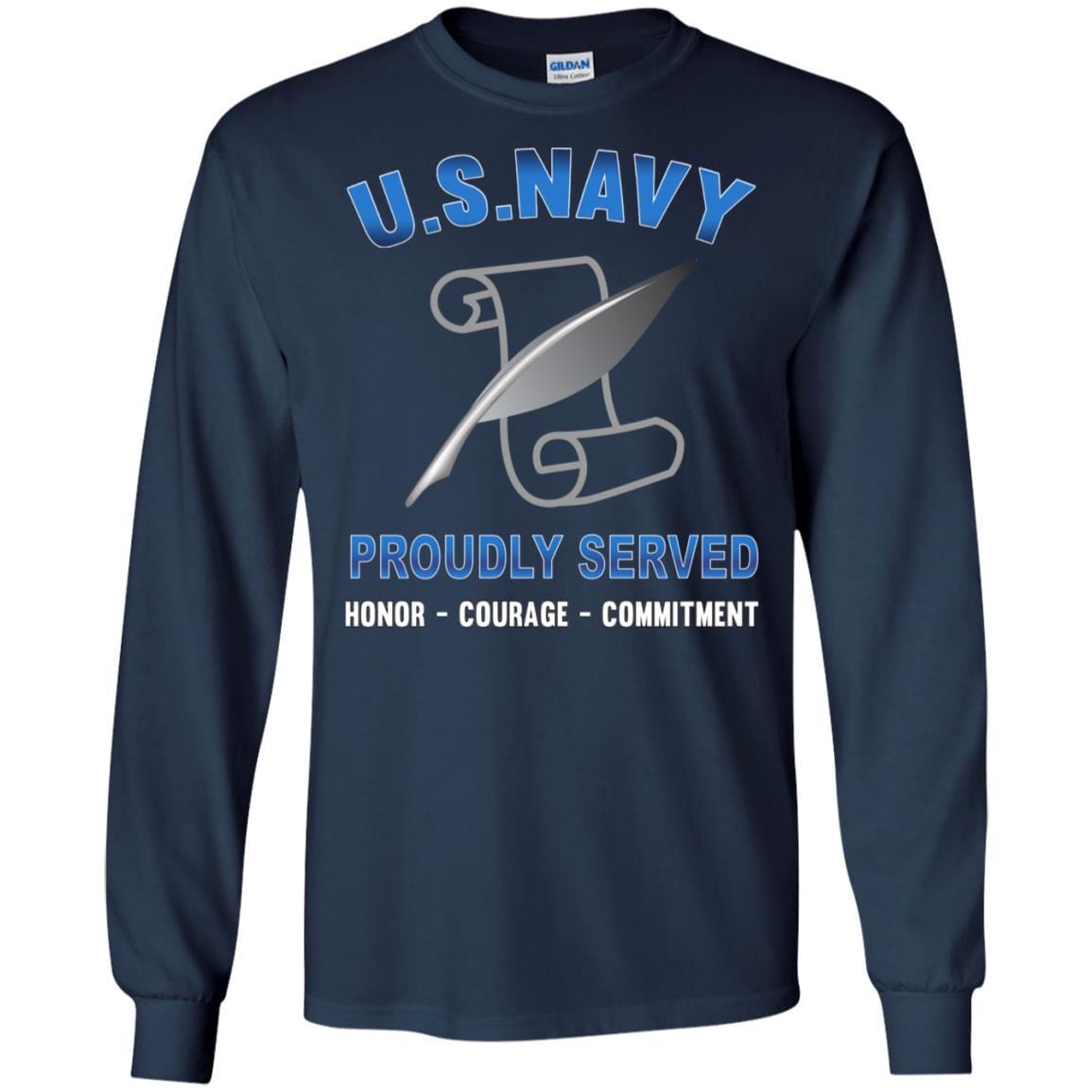 Navy Journalist Navy JO - Proudly Served T-Shirt For Men On Front-TShirt-Navy-Veterans Nation