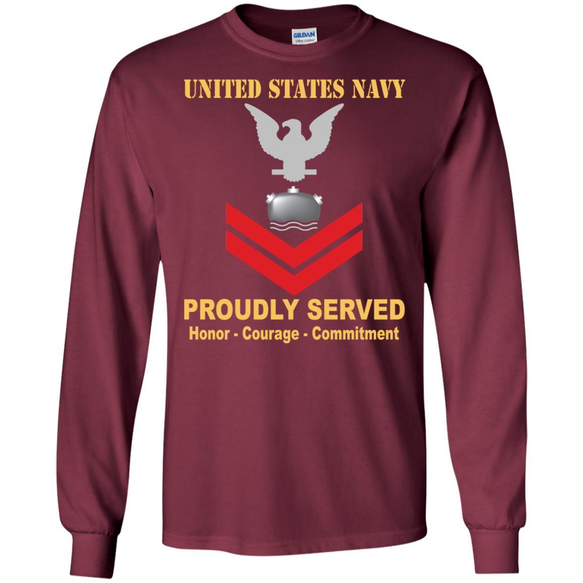 Navy Mineman Navy MN E-5 Rating Badges Proudly Served T-Shirt For Men On Front-TShirt-Navy-Veterans Nation