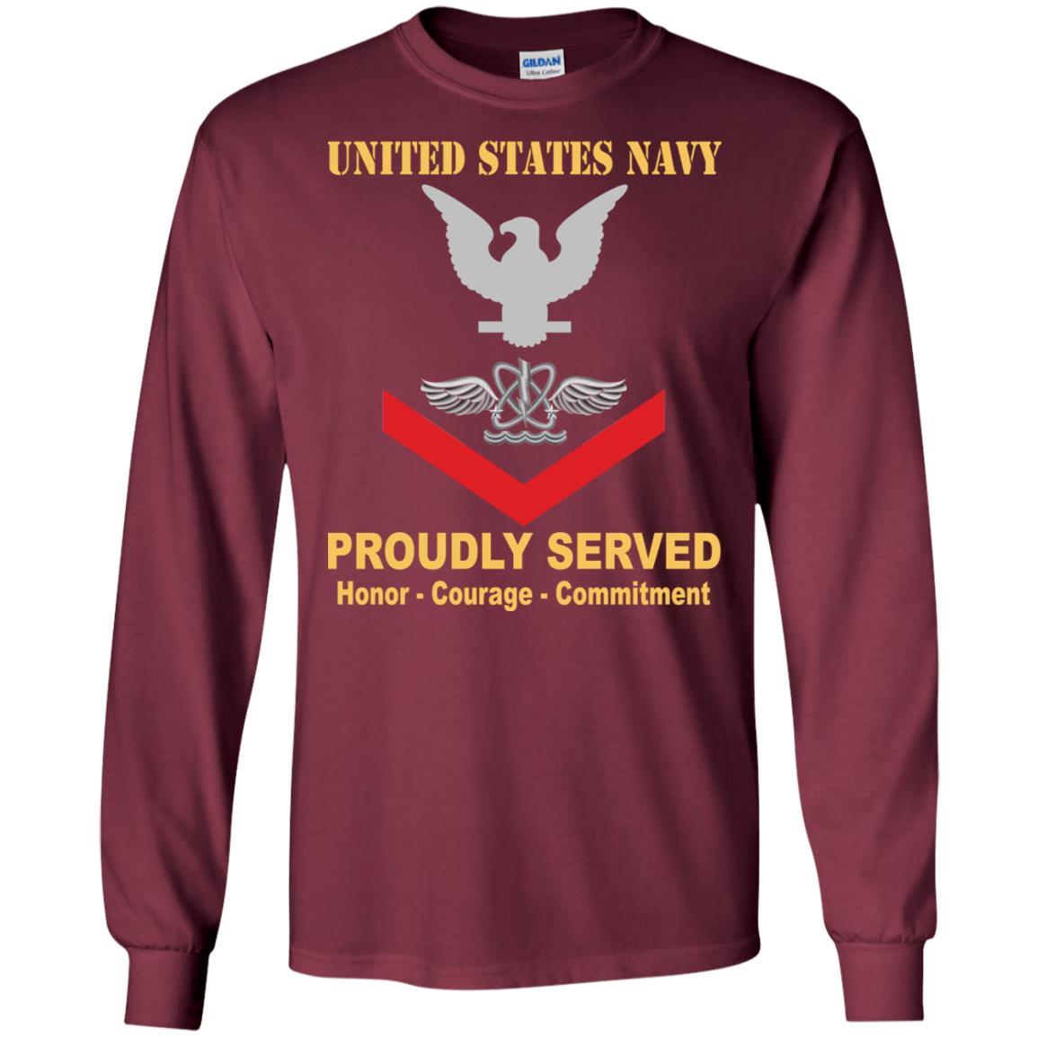 U.S Navy Naval aircrewman Navy AW E-4 Rating Badges Proudly Served T-Shirt For Men On Front-TShirt-Navy-Veterans Nation