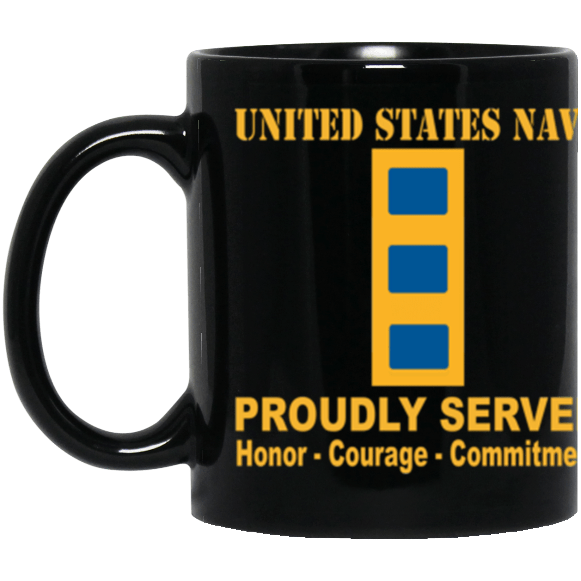 US Navy W-2 Chief Warrant Officer 2 W2 CW2 Warrant Officer Core Values 11 oz. Black Mug-Drinkware-Veterans Nation