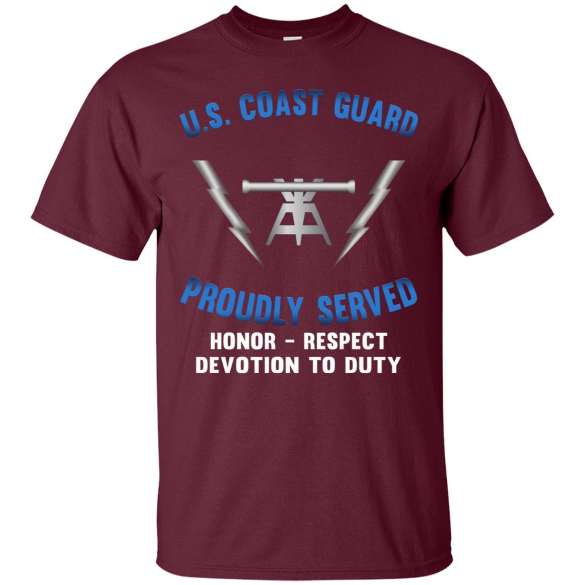 US Coast Guard Fire Control Technician FT Logo Proudly Served T-Shirt For Men On Front-TShirt-USCG-Veterans Nation