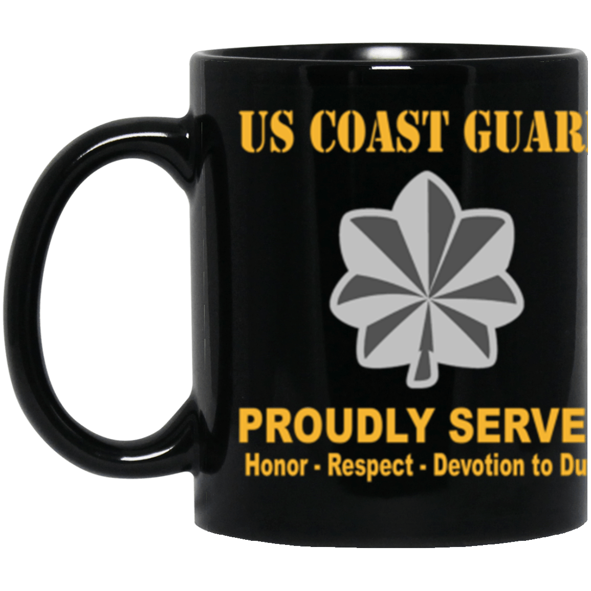USCG O-5 Commander O5 CDR Senior Officer Ranks Proudly Served Core Values 11 oz. Black Mug-Drinkware-Veterans Nation