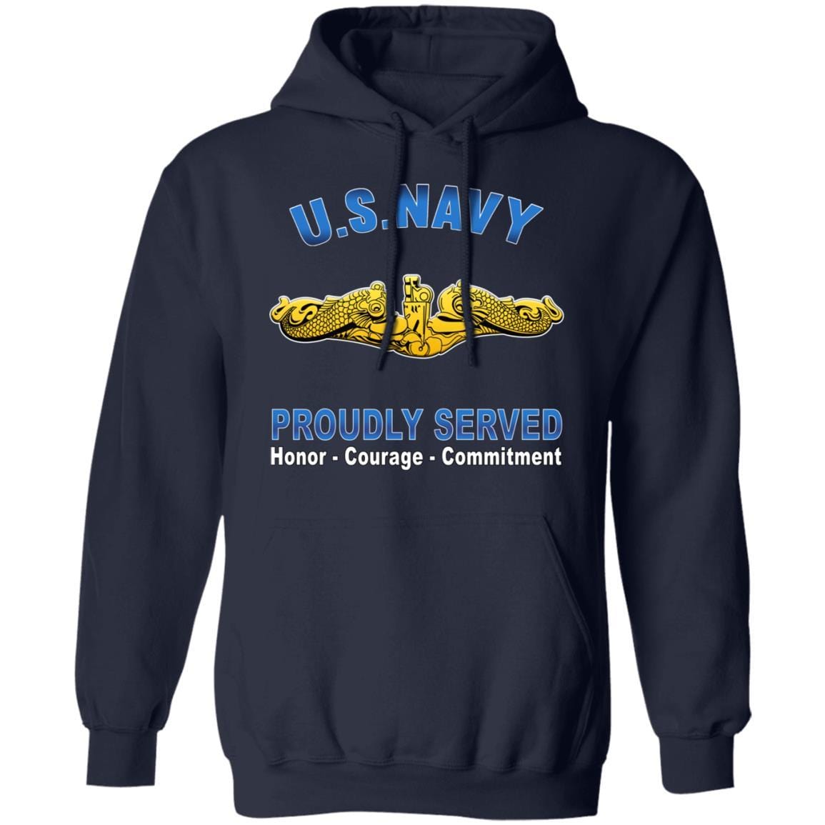 US Navy Submarine Officer Proudly Served T-Shirt On Front-Apparel-Veterans Nation