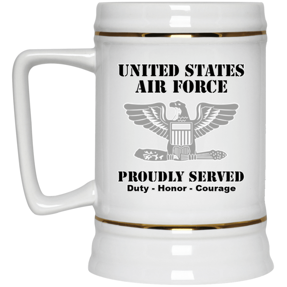 US Air Force O-6 Colonel Col O6 Field Officer Ranks White Coffee Mug - Stainless Travel Mug-Mug-USAF-Ranks-Veterans Nation