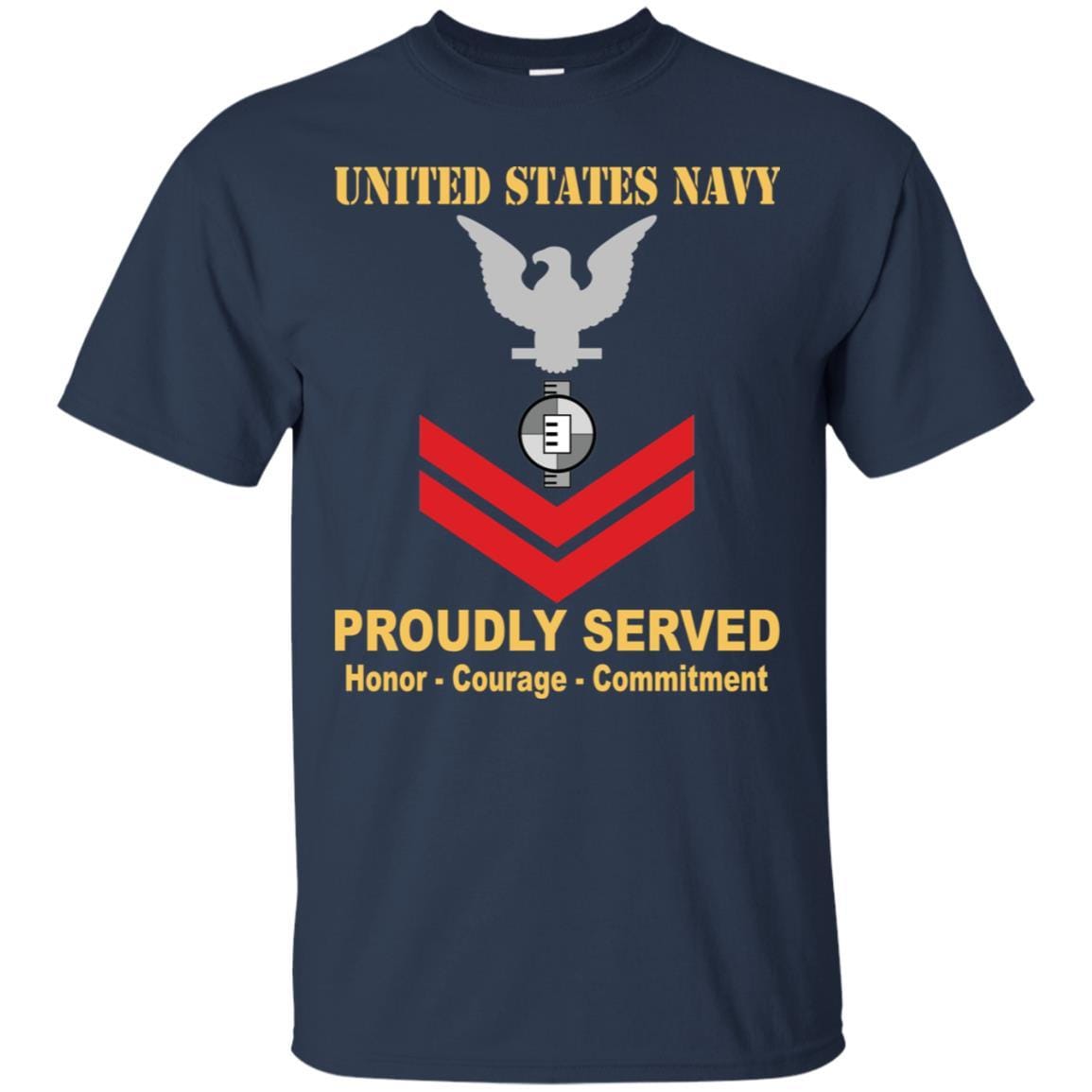 Navy Engineering Aide Navy EA E-5 Rating Badges Proudly Served T-Shirt For Men On Front-TShirt-Navy-Veterans Nation