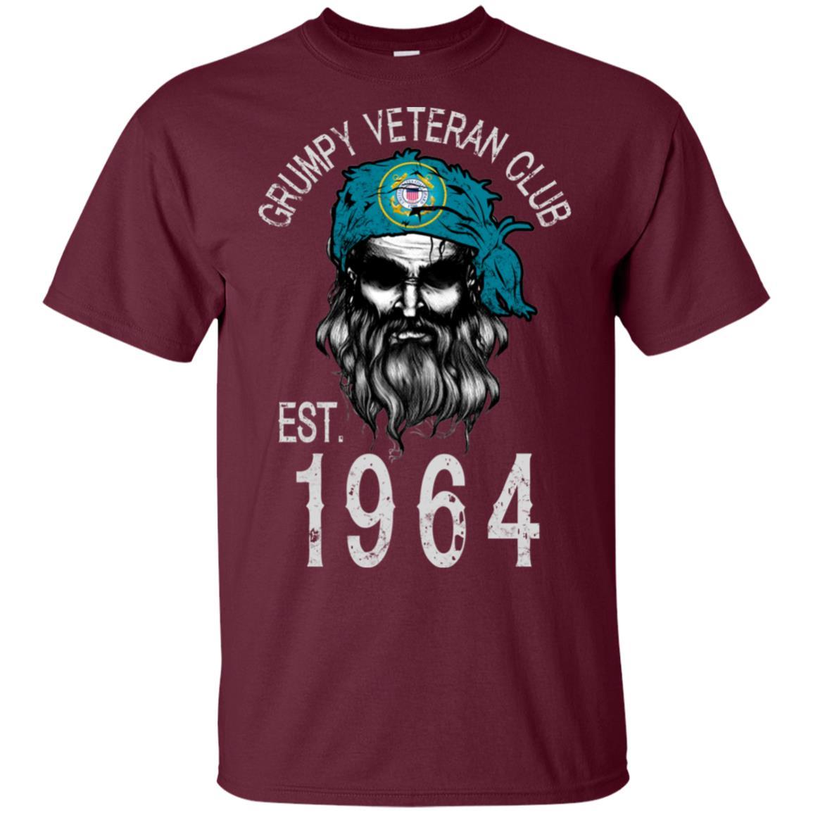 Grumpy Coast Guard Veteran Club T-Shirt On Front-TShirt-USCG-Veterans Nation