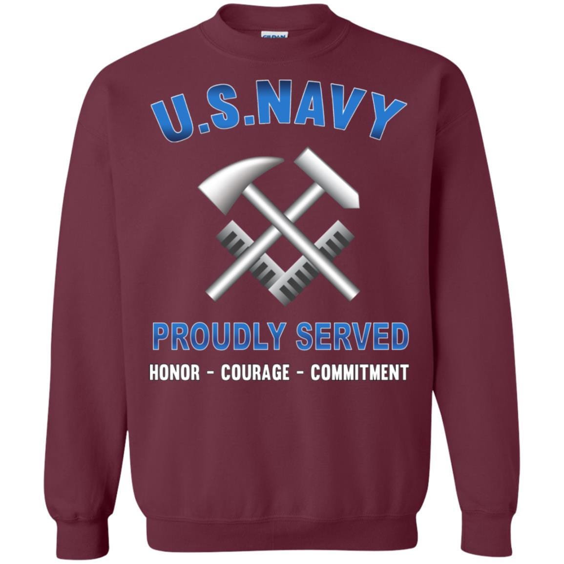 Navy Hull Maintenance Technician Navy HT - Proudly Served T-Shirt For Men On Front-TShirt-Navy-Veterans Nation