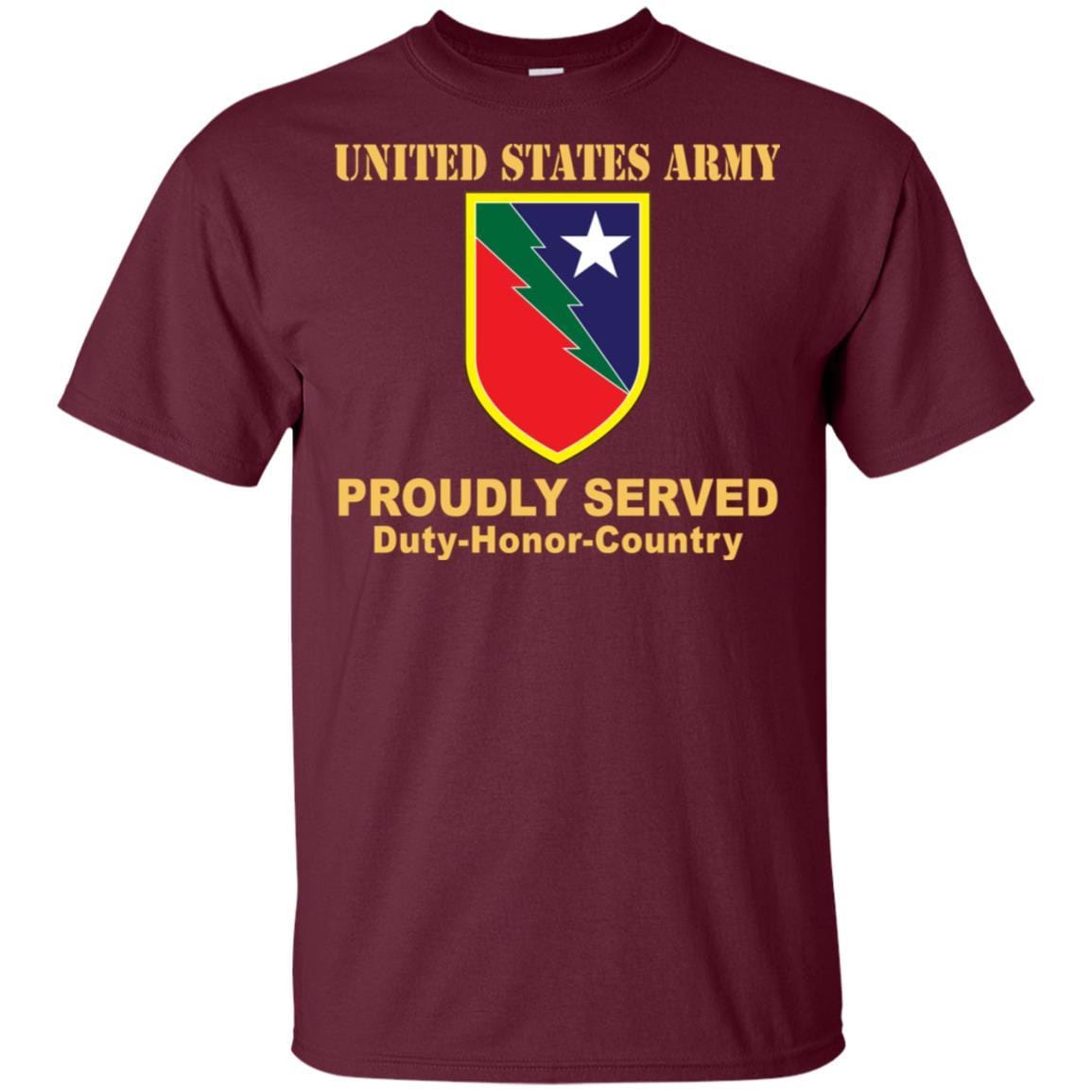 US ARMY 136TH MANEUVER ENHANCEMENT BRIGADE- Proudly Served T-Shirt On Front For Men-TShirt-Army-Veterans Nation