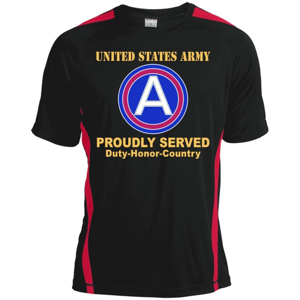 US ARMY CENTRAL CSIB- Proudly Served T-Shirt On Front For Men-TShirt-Army-Veterans Nation