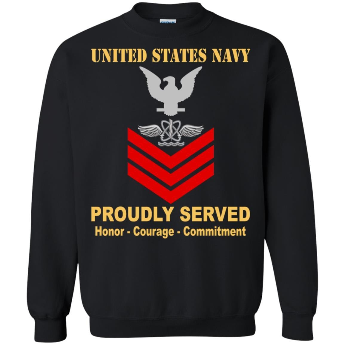 U.S Navy Naval aircrewman Navy AW E-6 Rating Badges Proudly Served T-Shirt For Men On Front-TShirt-Navy-Veterans Nation