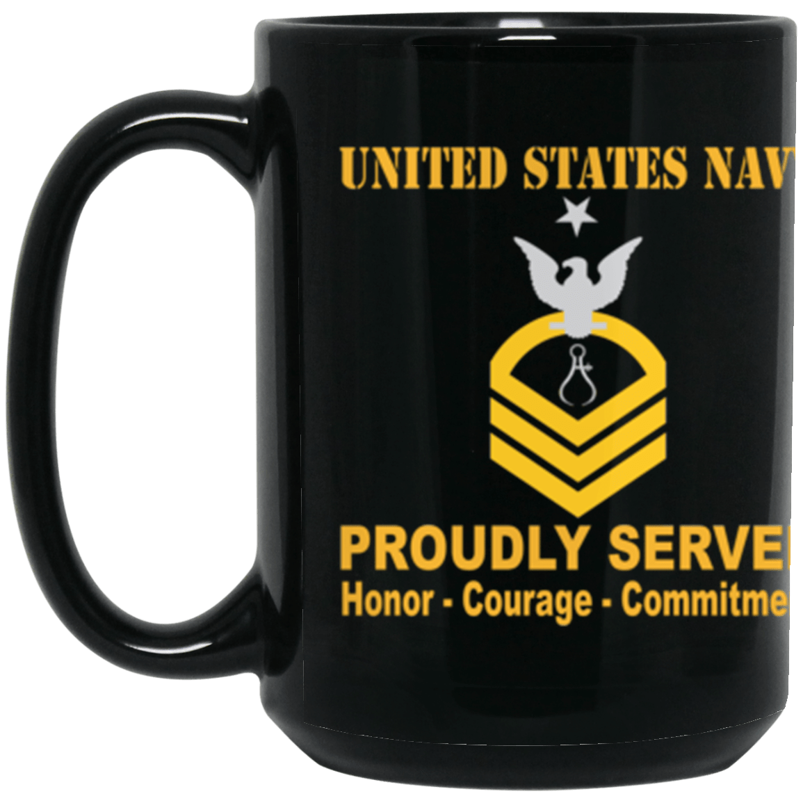US Navy IM E-8 15 oz. Black Mug-Mug-Navy-Rating-Veterans Nation