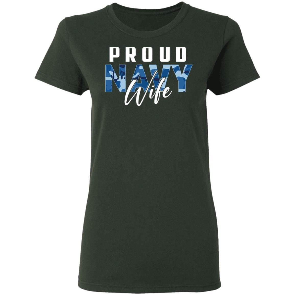 T-Shirt Proud Navy Wife Gildan Ladies' 5.3 oz.-T-Shirts-Veterans Nation