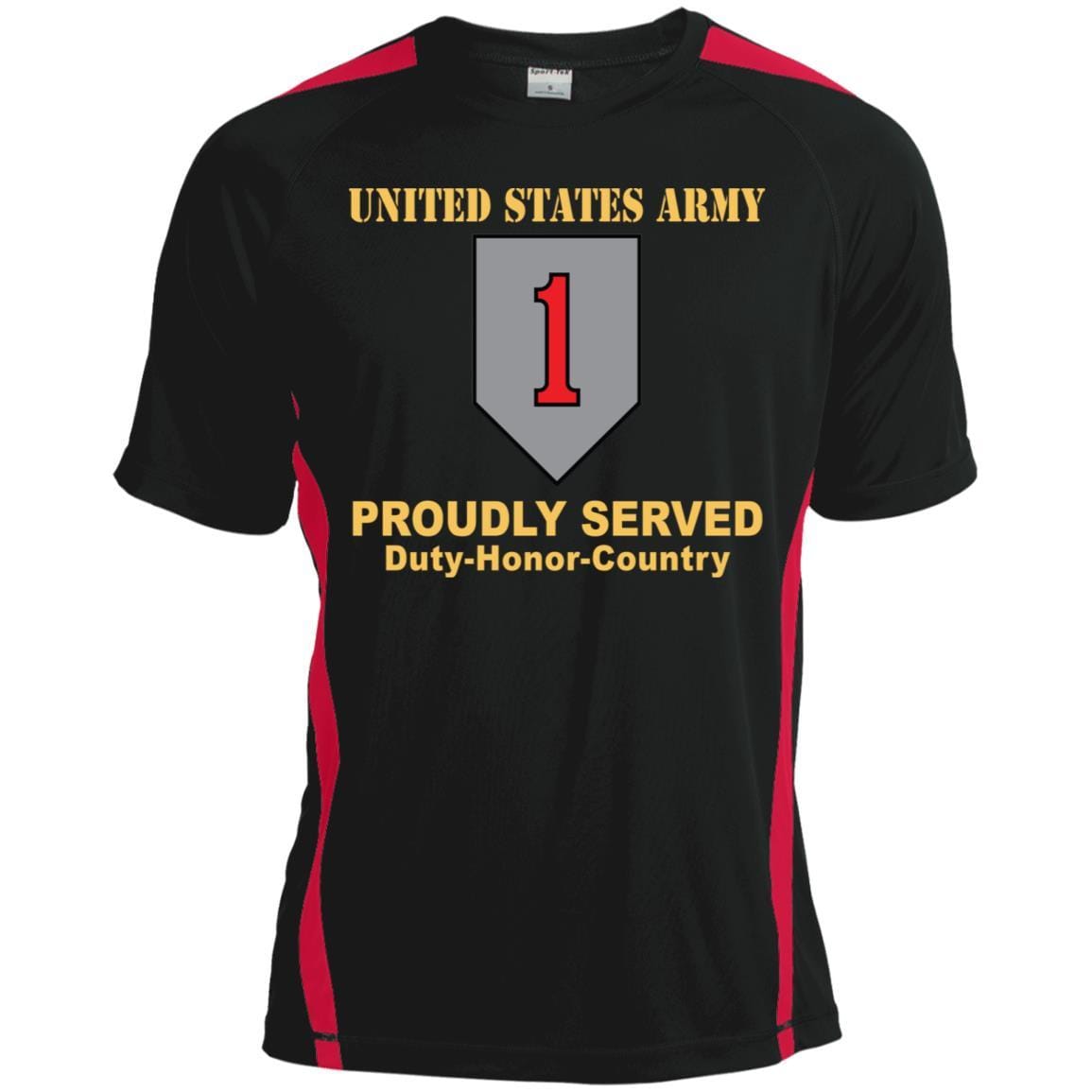 US ARMY 1ST INFANTRY DIVISION- Proudly Served T-Shirt On Front For Men-TShirt-Army-Veterans Nation