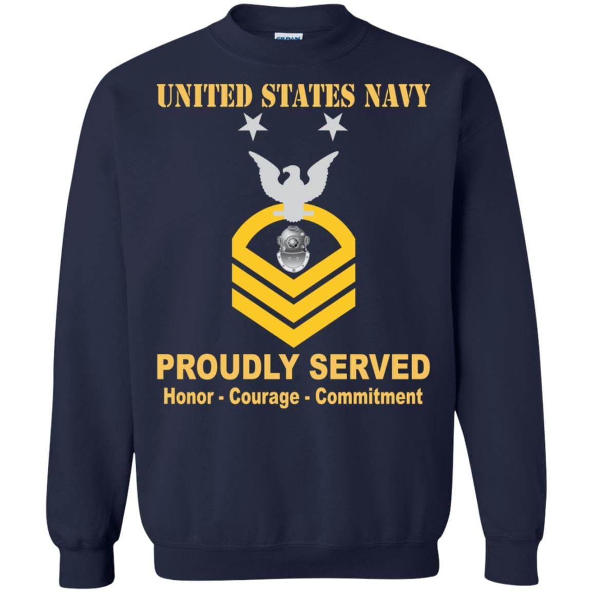 Navy Diver Navy ND E-9 Rating Badges Proudly Served T-Shirt For Men On Front-TShirt-Navy-Veterans Nation