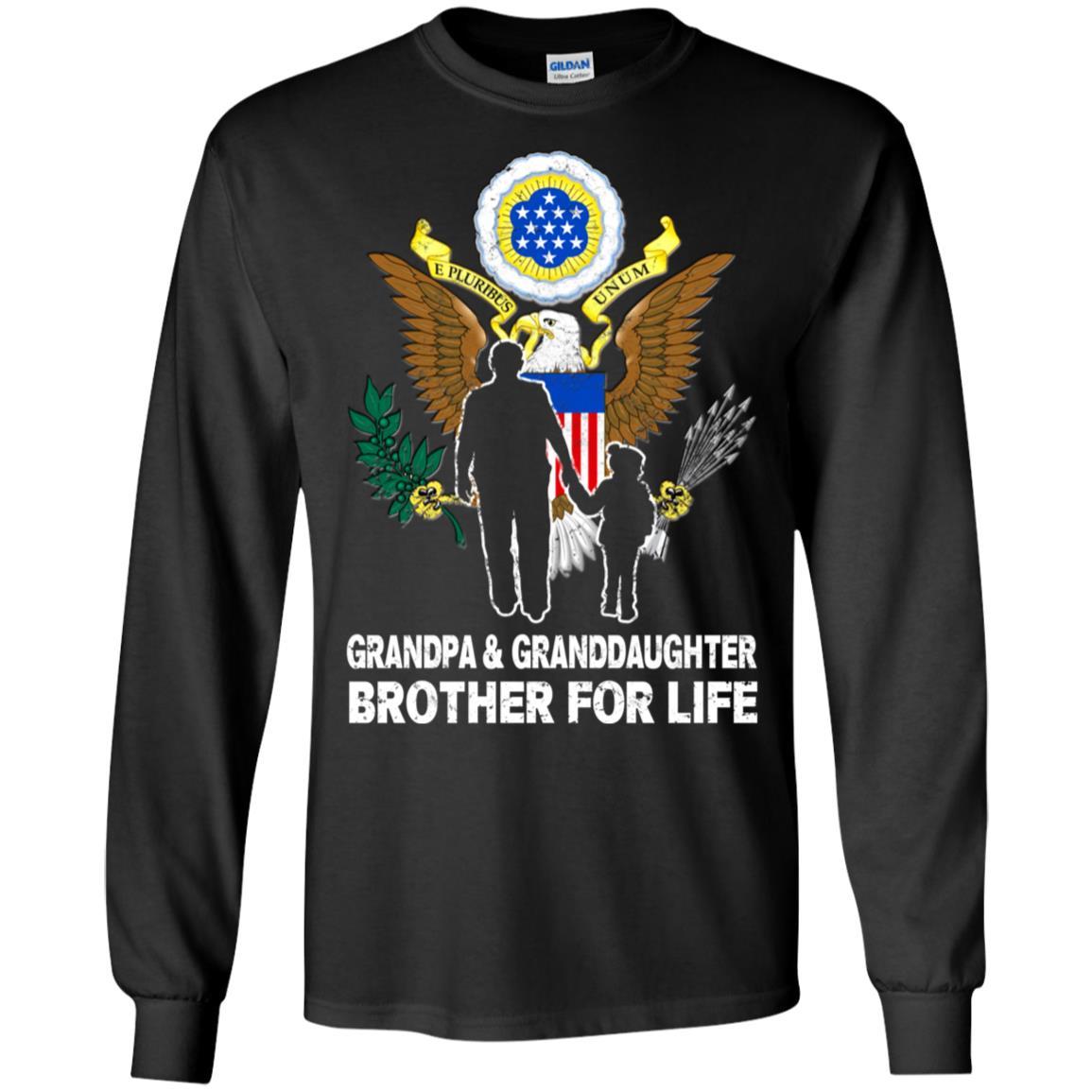 ARMY GRANDPA AND GRANDDAUGHTER ( GRANDSON ) BROTHER FOR LIFE T-Shirt On Front-TShirt-Army-Veterans Nation