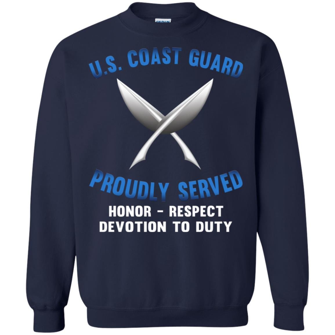 US Coast Guard Yeoman YN Logo Proudly Served T-Shirt For Men On Front-TShirt-USCG-Veterans Nation