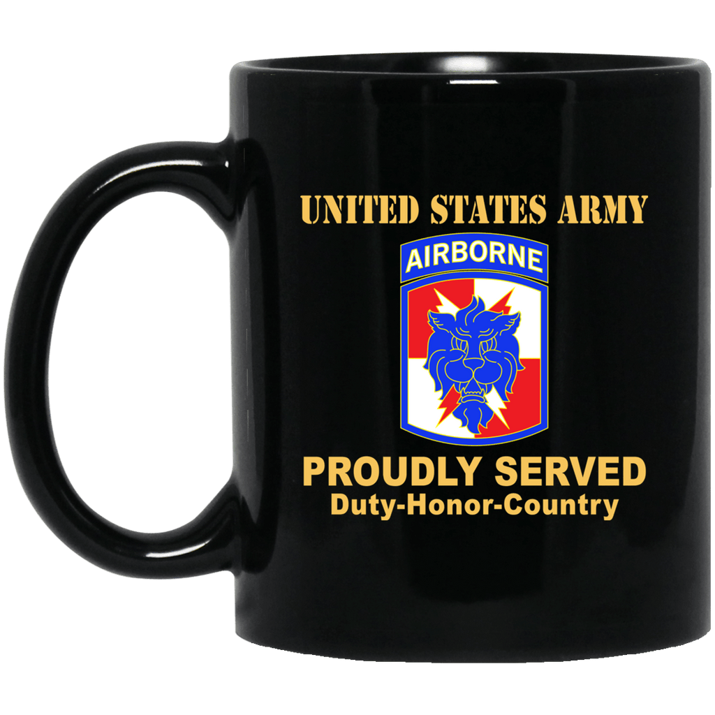 US ARMY 35TH SIGNAL BRIGADE W AIRBORNE TAB- 11 oz - 15 oz Black Mug-Mug-Army-CSIB-Veterans Nation