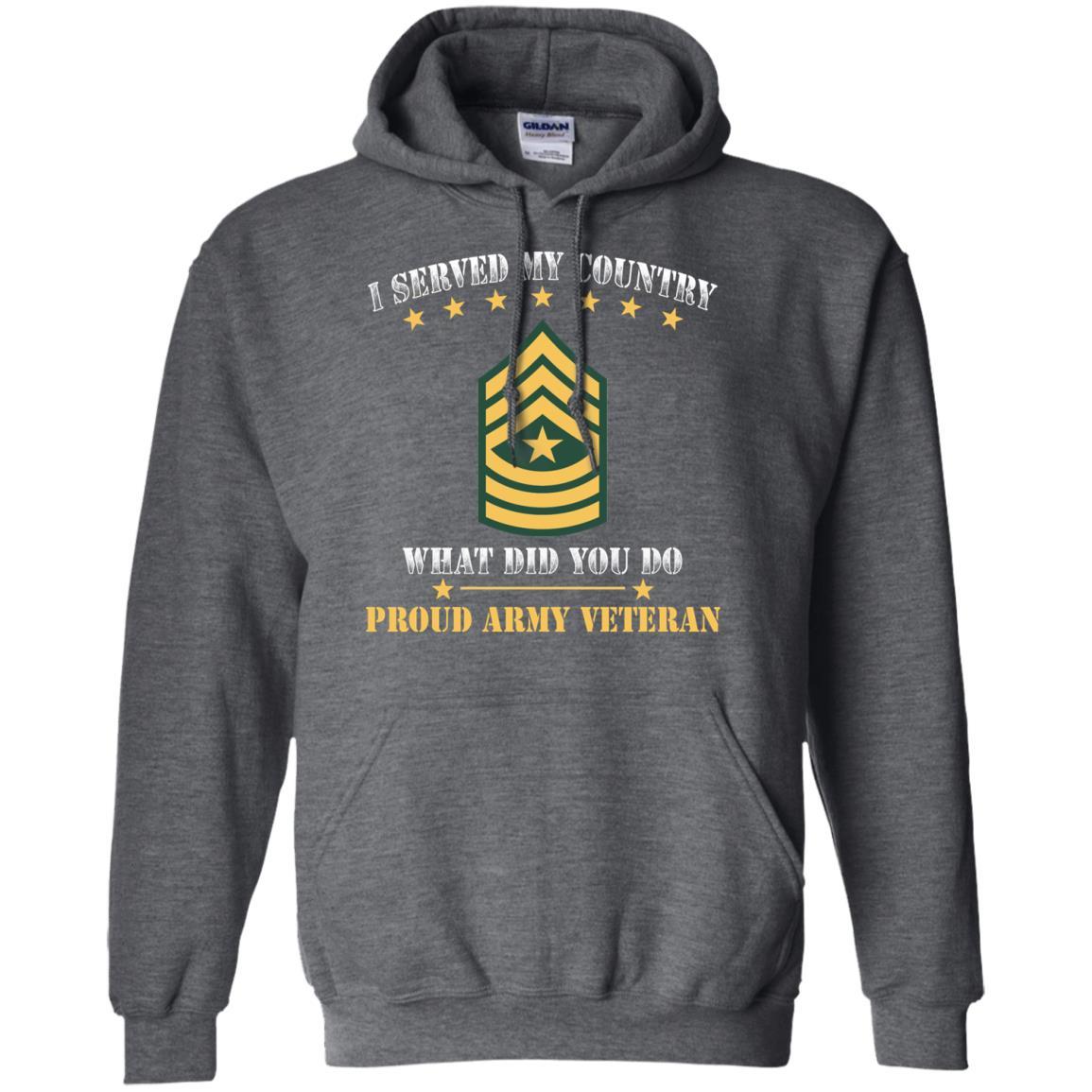 US Army E-9 Sergeant Major E9 SGM Noncommissioned Officer Ranks Men Front T Shirt - Proud US Army Veteran-TShirt-Army-Veterans Nation