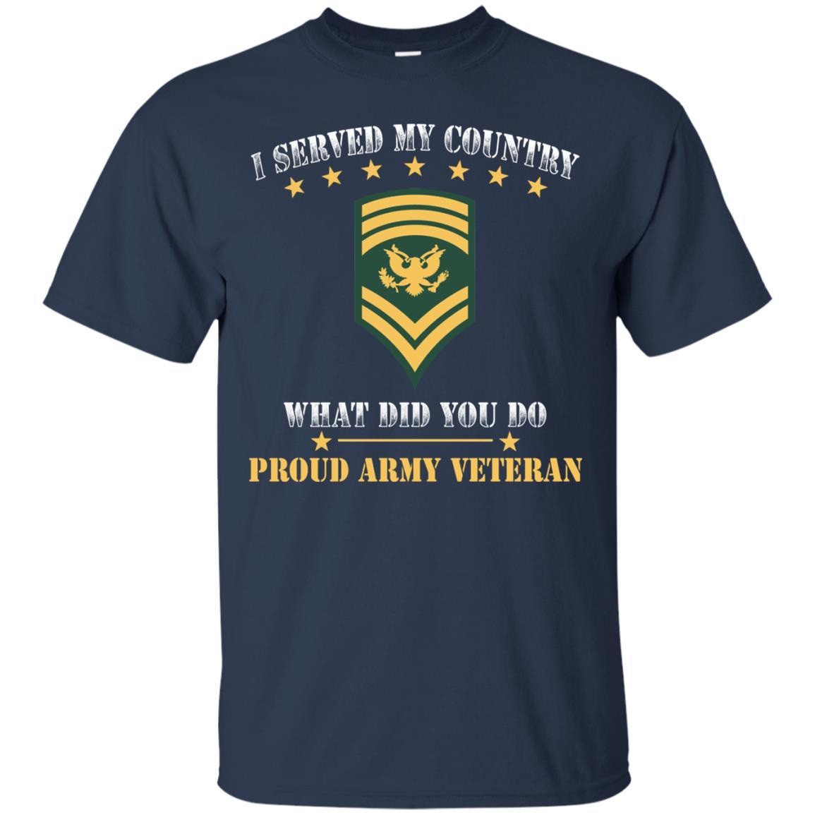 US Army E-9 SPC E9 Specialist Ranks Men Front T Shirt - Proud US Army Veteran-TShirt-Army-Veterans Nation