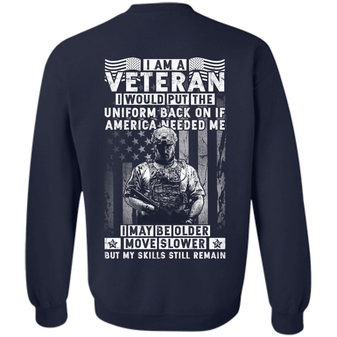 Military T-Shirt "I am a Veteran" Men Back-TShirt-General-Veterans Nation