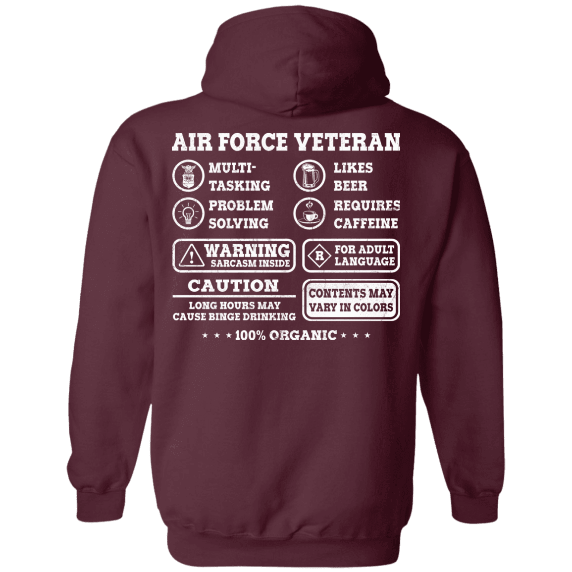 Air Force Veteran Multitasking Sarcasm Men Back T Shirts-TShirt-USAF-Veterans Nation