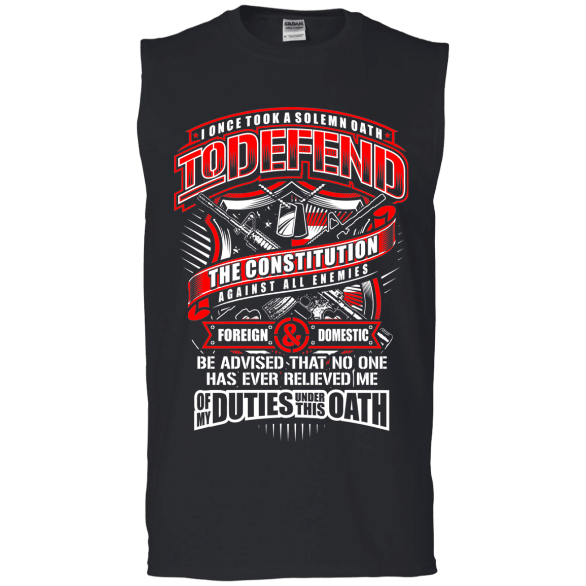 Military T-Shirt "My Oath To Defend The Constitution Veteran Men" Front-TShirt-General-Veterans Nation