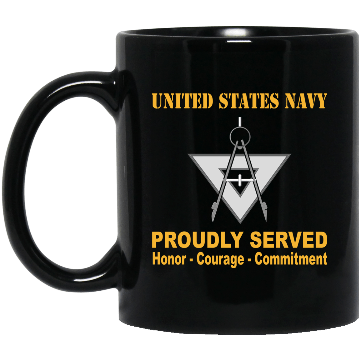 Navy Draftsman Navy DM Proudly Served Black Mug 11 oz - 15 oz-Mug-Navy-Rate-Veterans Nation