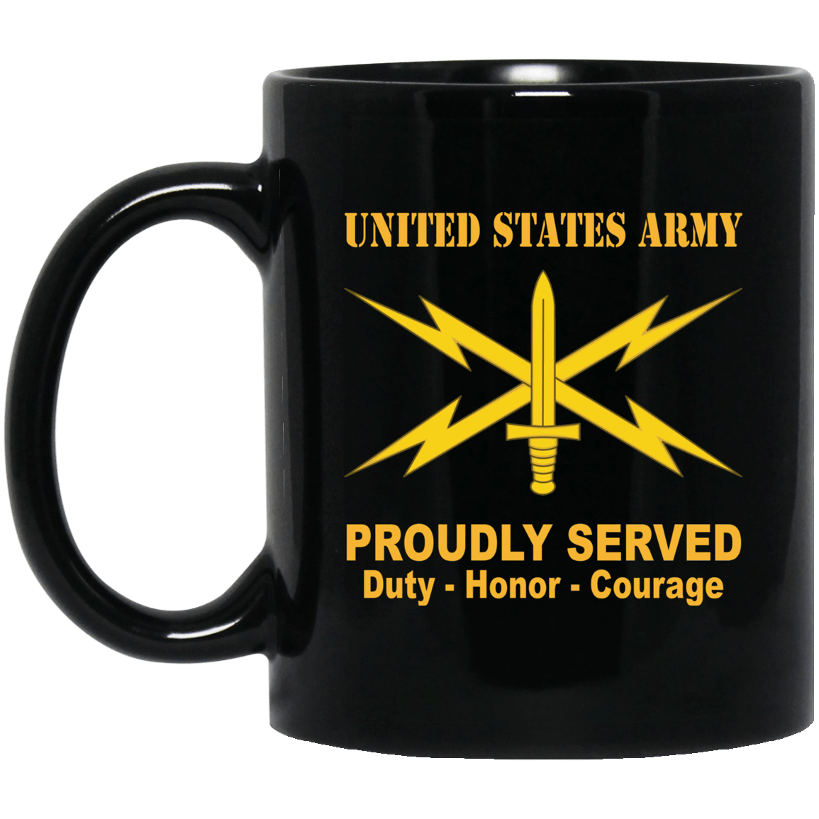 U.S. Army Cyber Corps Black Mug 11 oz - 15 oz-Mug-Army-Branch-Veterans Nation