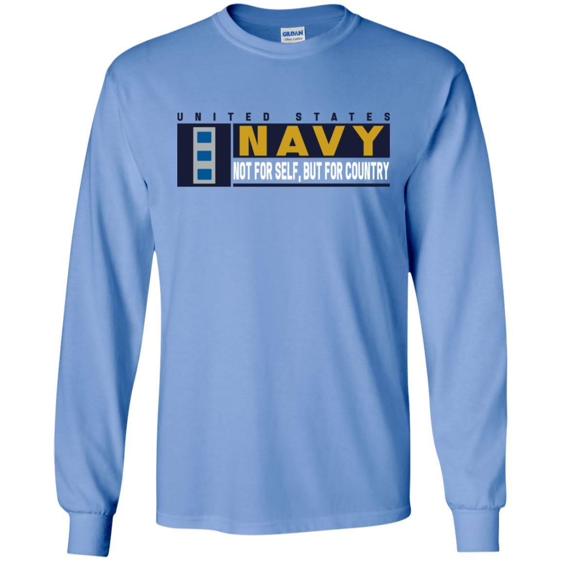 US Navy W-4 Chief Warrant Officer Not For Self, But For Country Long Sleeve - Pullover Hoodie-TShirt-Navy-Veterans Nation