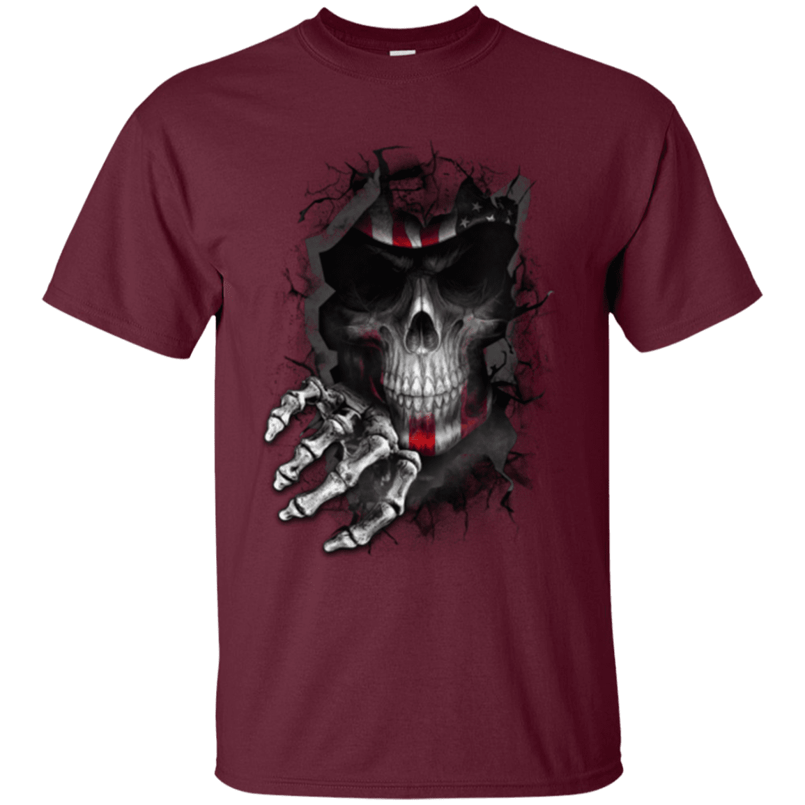 Military T-Shirt "Veteran American Skull"-TShirt-General-Veterans Nation