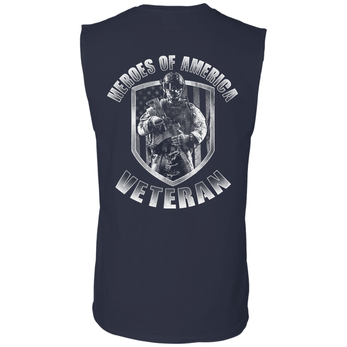 Military T-Shirt "Veteran - Heroes Of America" Men Back-TShirt-General-Veterans Nation
